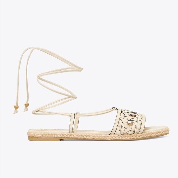 NEW TORY BURCH WOMEN’S BASKET-WEAVE ESPADRILLE SHOES SIZE 9M - Picture 2 of 4